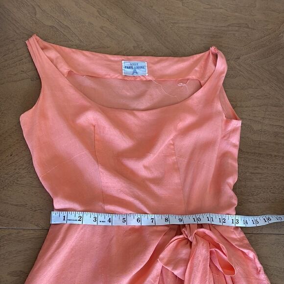Vintage Vogue Paris Original Peachy Fitted Dress Size Small - Picture 8 of 13